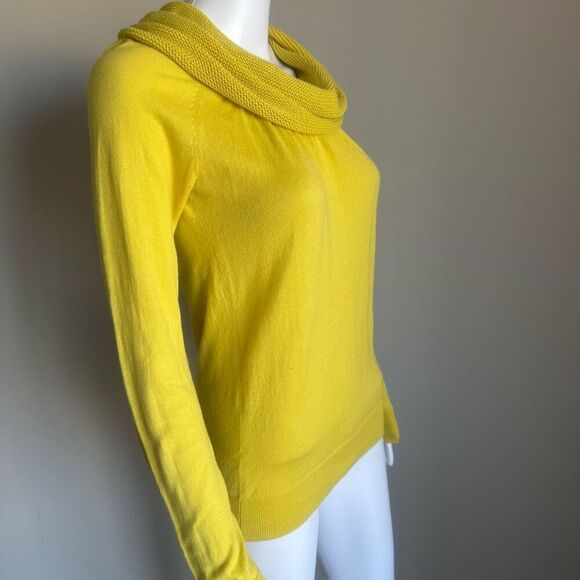 The Limited Cowl Neck Knit Top Yellow Size M - Picture 3 of 7